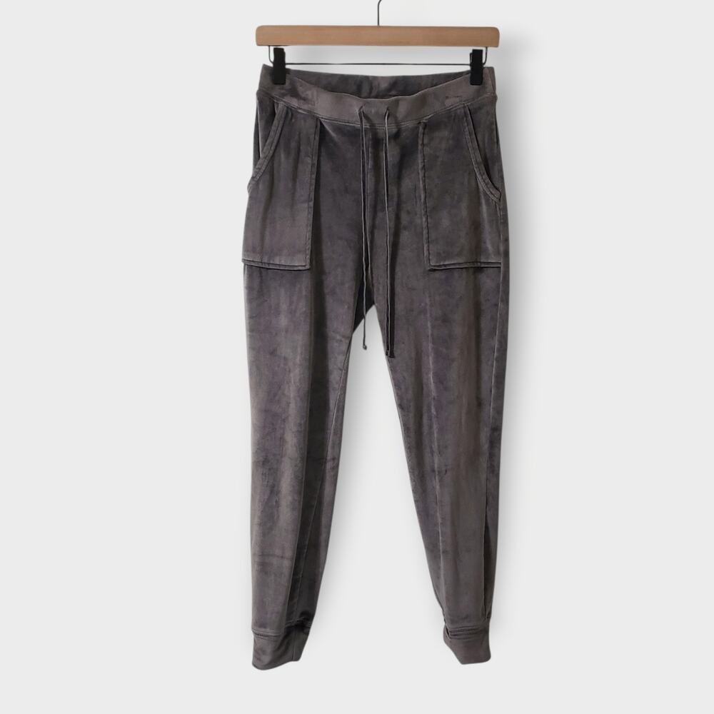 House Of Harlow 1960 Grey Velour Mid-Rise Jogger Pants Sz XS Loungewear‎ Casual